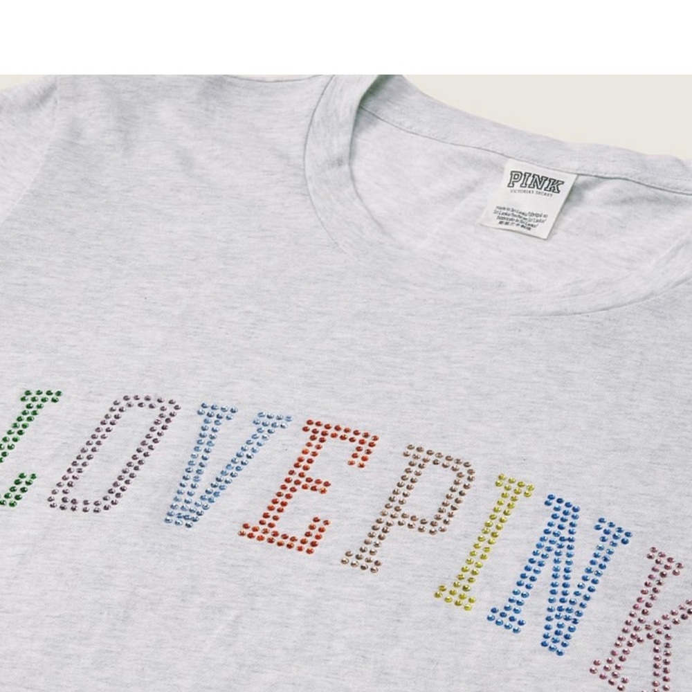 PINK BY Victoria's Secret Rainbow Shine T-Shirt - Picture 3 of 9